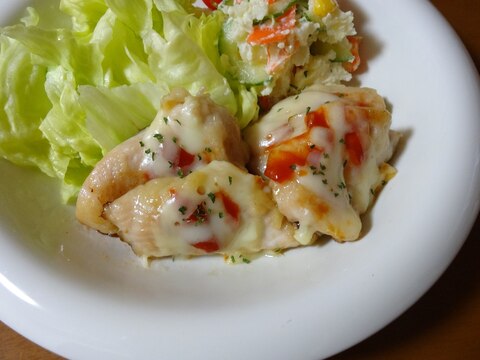 お弁当にも！鶏むね肉のチーズ焼き